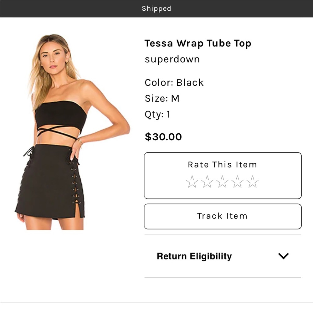 COPY - Worn once superdown top